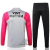 Paris Saint-Germain Trainings Sweatshirt Pak Quarter-zip 2022-23 Lichtgrijs Roze - Kids